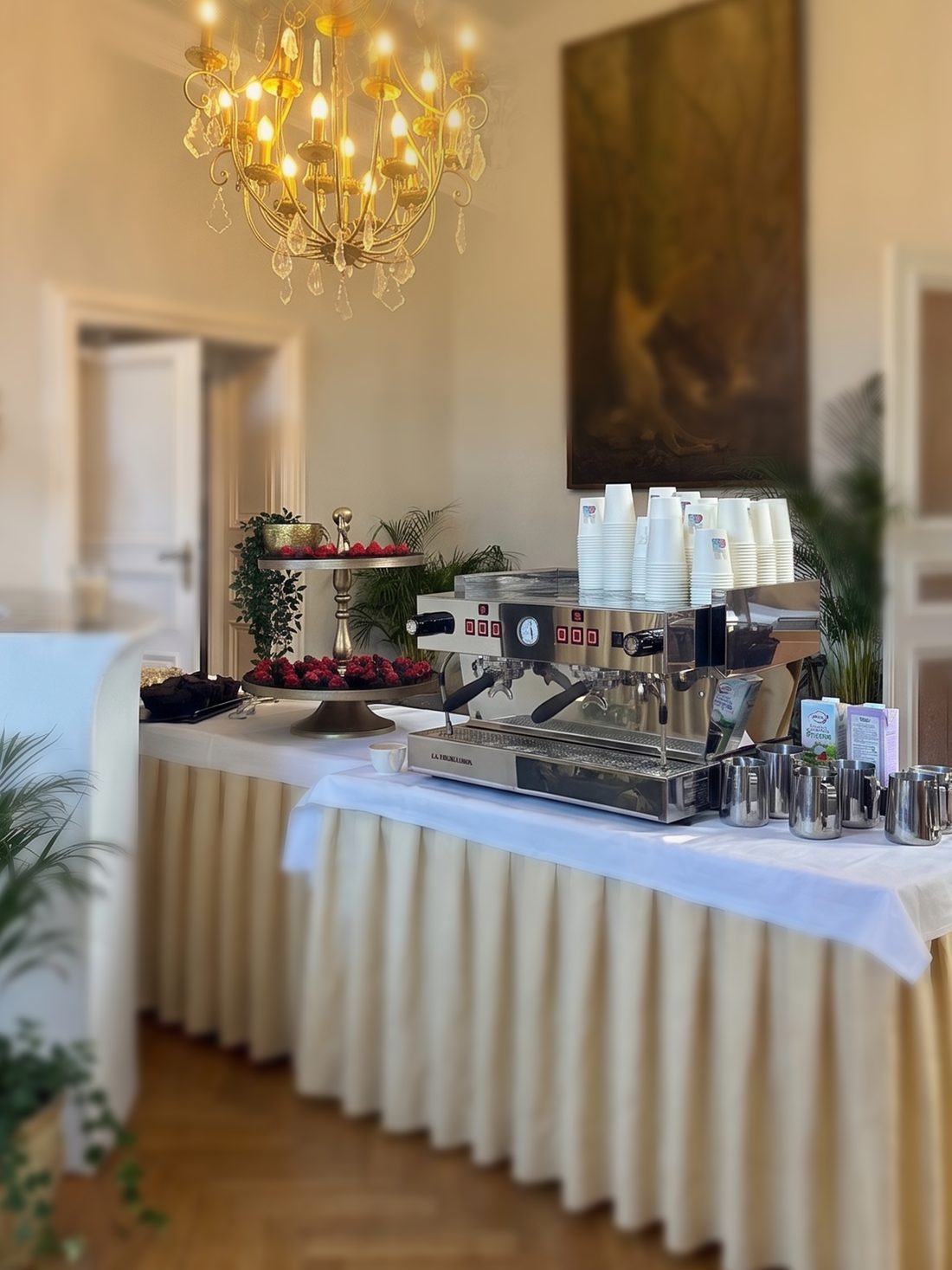 Mobile coffee bar at an event