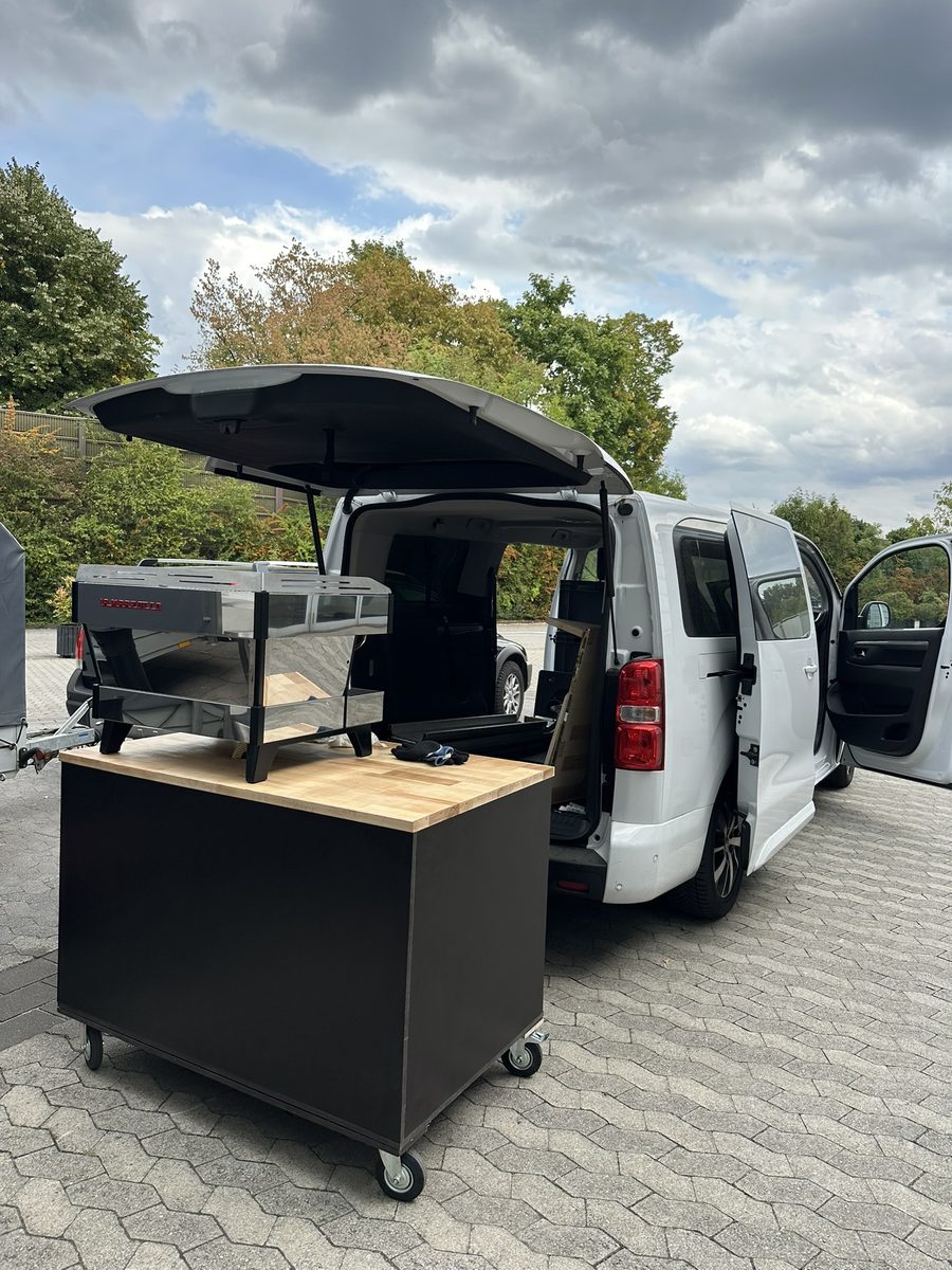 ExpoBaristi mobile cart and van set up at an event